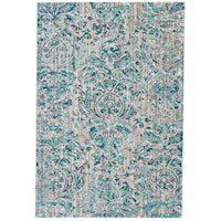 Aqua 5'-3" X 7'-6" Area Rug