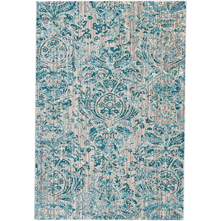 Aqua 5'-3" X 7'-6" Area Rug