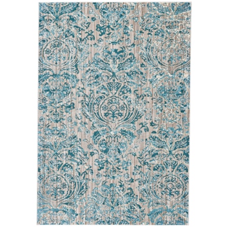 Aqua 5'-3" X 7'-6" Area Rug
