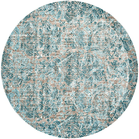 Aqua 8'-9" X 8'-9" Round Area Rug