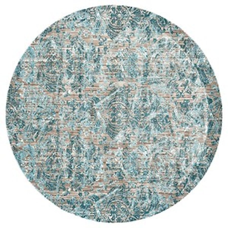 Aqua 8'-9" X 8'-9" Round Area Rug
