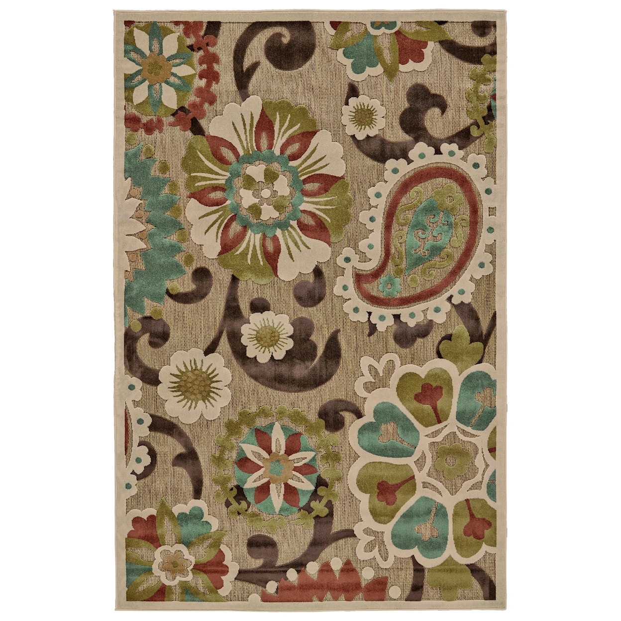 Feizy Rugs Lucka Tan/Brown 5' X 7'-6" Area Rug