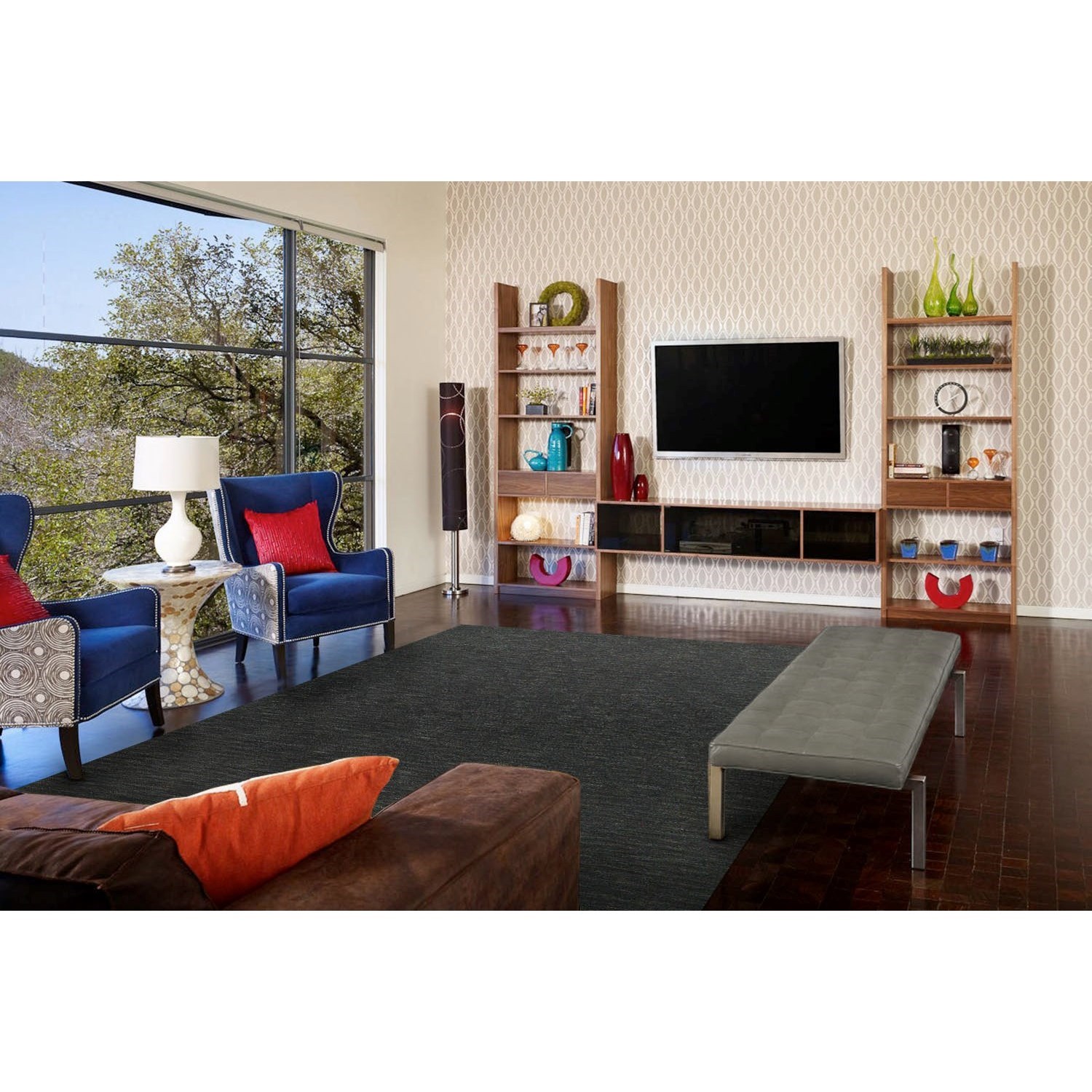 Feizy Rugs Luna Charcoal 2'-6" x 8' Runner Rug