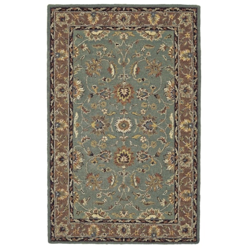 Light Blue/Brown 3'-6" x 5'-6" Area Rug