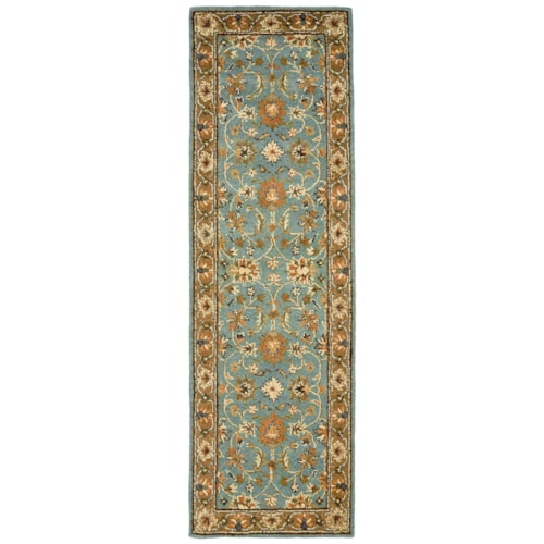 Light Blue/Brown 2'-6" x 8' Runner Rug