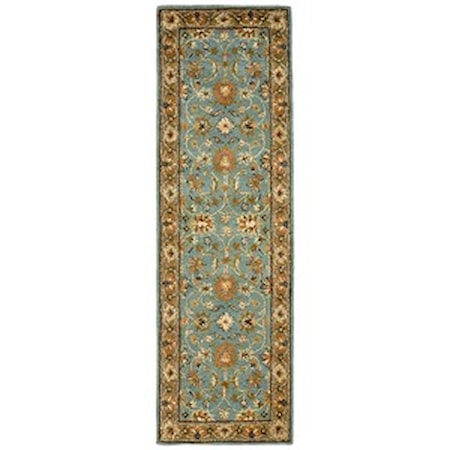 Light Blue/Brown 2'-6" x 8' Runner Rug