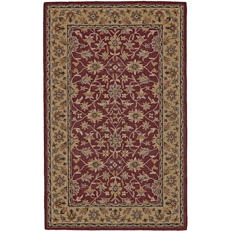 Red/Light Gold 5' x 8' Area Rug