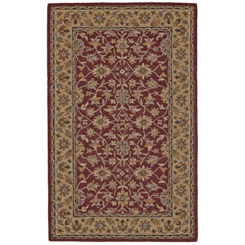 Red/Light Gold 5' x 8' Area Rug