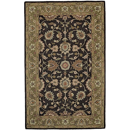 Dark Brown/Green 3'-6" x 5'-6" Area Rug