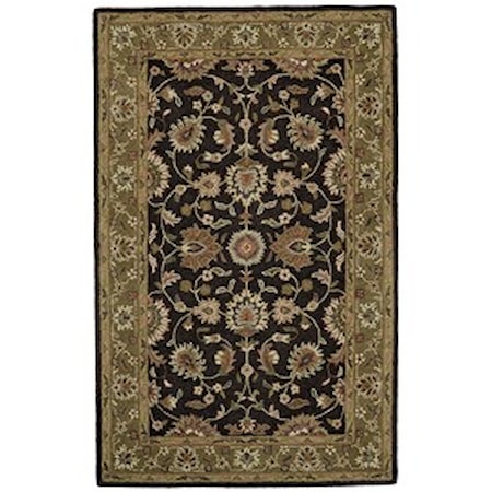 Dark Brown/Green 5' x 8' Area Rug