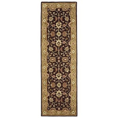 Dark Brown/Green 2'-6" x 8' Runner Rug