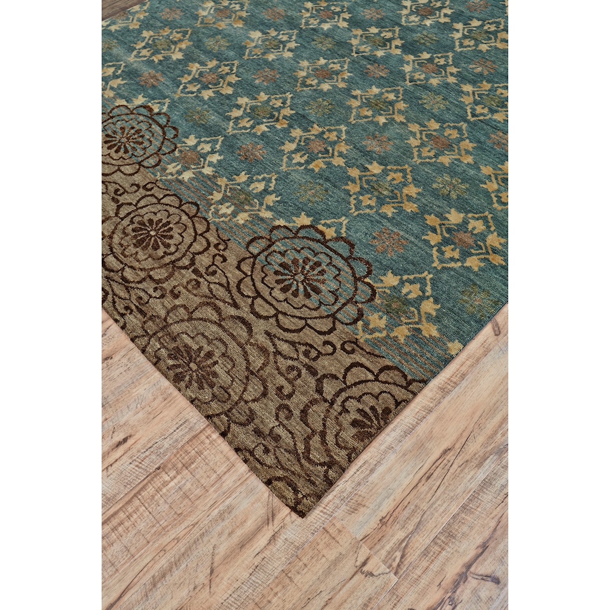 Feizy Rugs Qing Silver Sage 9'-6" x 13'-6" Area Rug