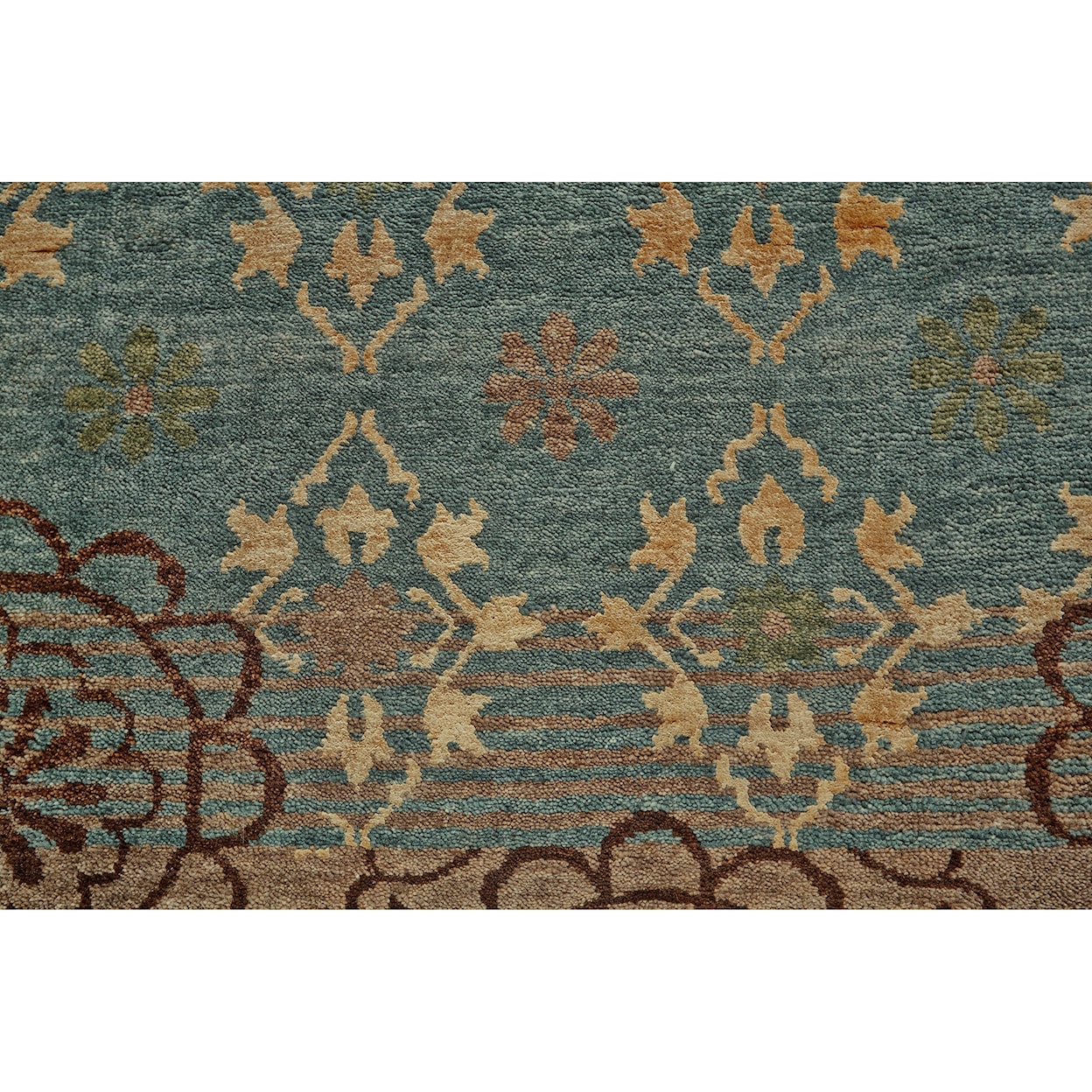 Feizy Rugs Qing Silver Sage 9'-6" x 13'-6" Area Rug