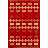 Tan/Red 5' X 7'-6" Area Rug