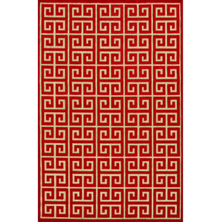 Tan/Red 5' X 7'-6" Area Rug