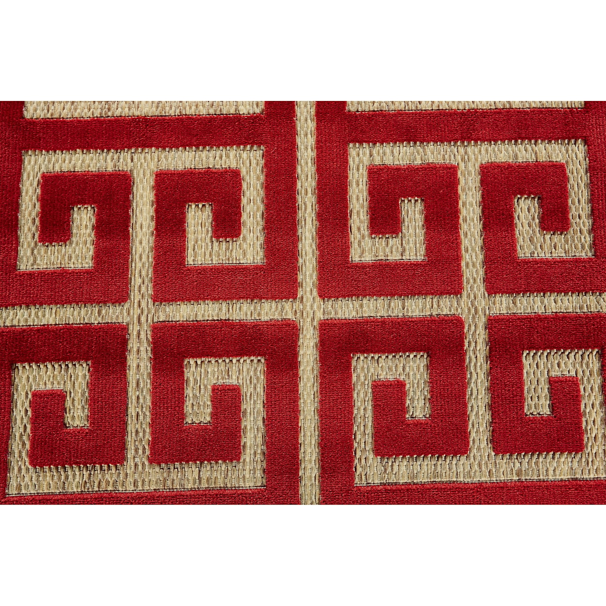 Feizy Rugs Raphia I Tan/Red 7'-6" X 10'-6" Area Rug