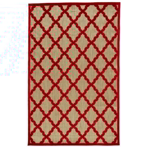 Tan/Red 2'-1" X 4' Area Rug