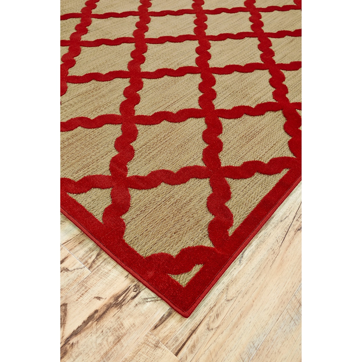 Feizy Rugs Raphia I Tan/Red 5' X 7'-6" Area Rug