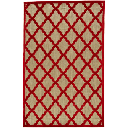 Tan/Red 7'-6" X 10'-6" Area Rug
