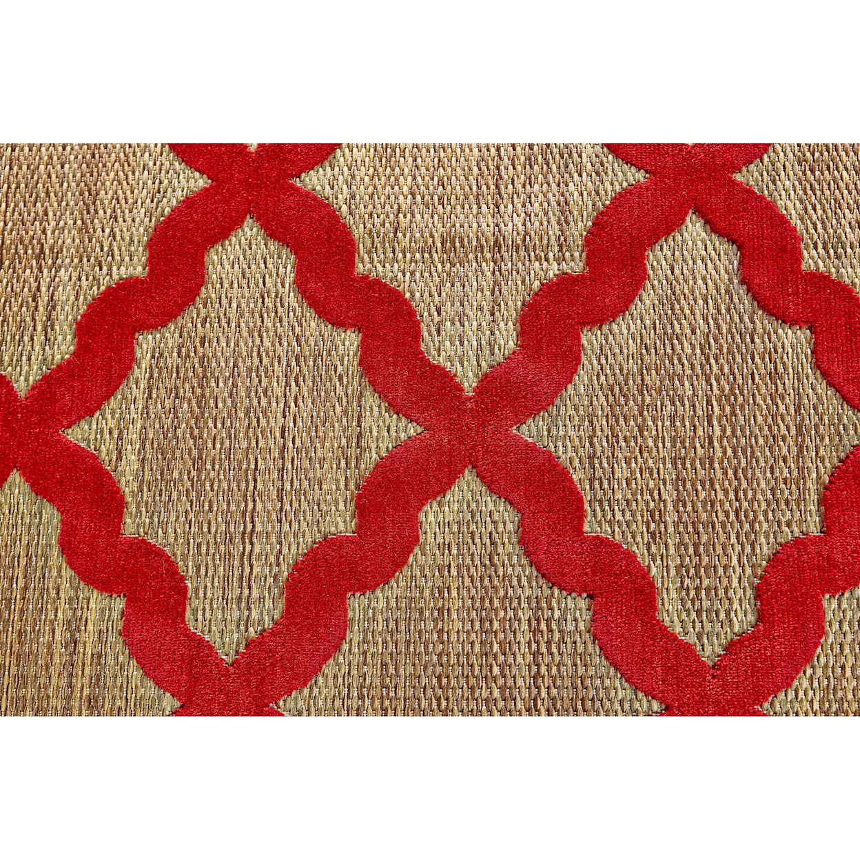 Feizy Rugs Raphia I Tan/Red 7'-6" X 10'-6" Area Rug