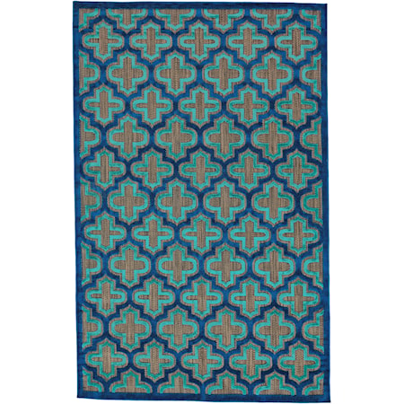 Black/Navy 2'-1" X 4' Area Rug