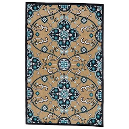 Tan/Charcoal 2'-1" X 4' Area Rug