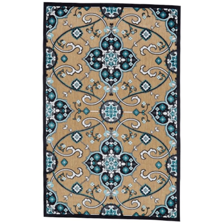 Tan/Charcoal 5' X 7'-6" Area Rug