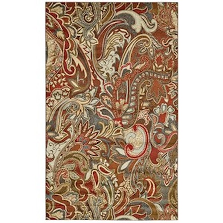 Crimson/Multi 2'-2" x 4' Area Rug