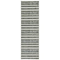 Gray/Silver 2'-6" x 8' Runner Rug