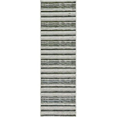 Gray/Silver 2'-6" x 8' Runner Rug