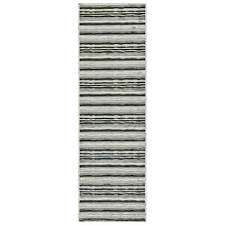 Gray/Silver 2'-6" x 8' Runner Rug