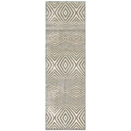 Cream/Silver 2'-6" x 8' Runner Rug