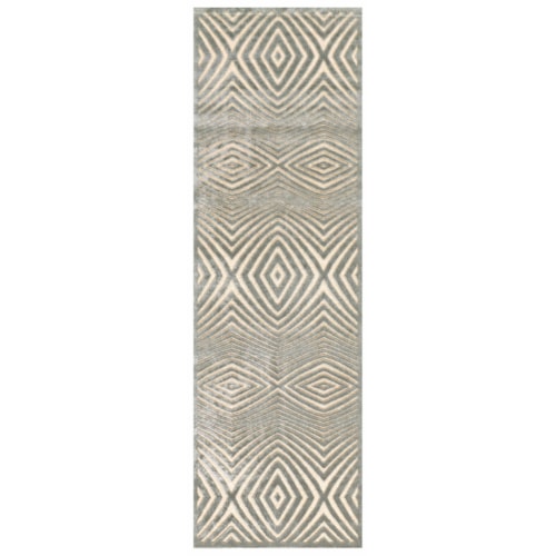 Cream/Silver 2'-6" x 8' Runner Rug