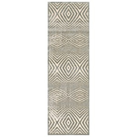 Cream/Silver 2'-6" x 8' Runner Rug