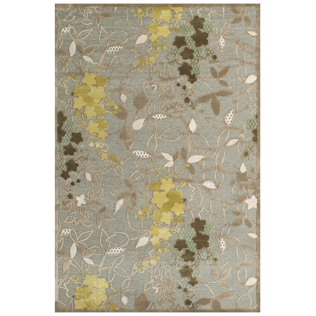 Feizy Rugs Saphir Mah Pewter/Sage 5'-3" X 7'-6" Area Rug