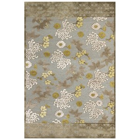 Pewter/Dark Green 5'-3" X 7'-6" Area Rug