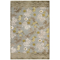 Pewter/Dark Green 2'-6" x 8' Runner Rug