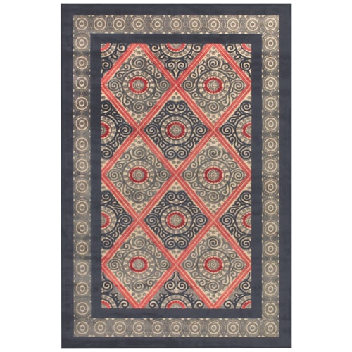 Cream/Charcoal 7'-6" X 10'-6" Area Rug