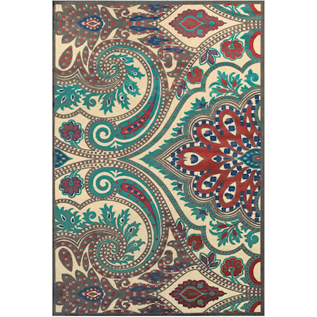 Cream/Nutmeg 5'-3" X 7'-6" Area Rug