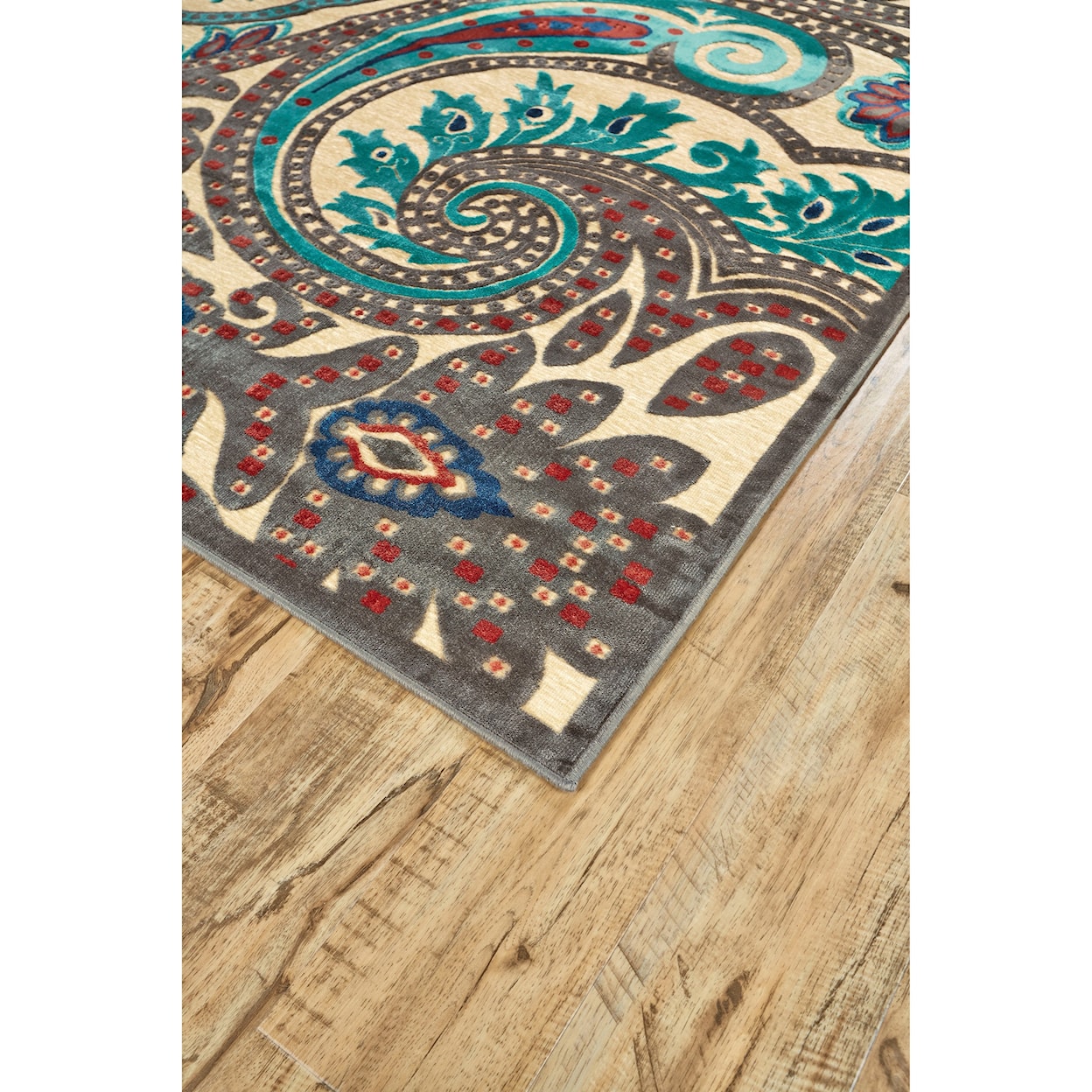 Feizy Rugs Saphir Obzeet Cream/Nutmeg 5'-3" X 7'-6" Area Rug