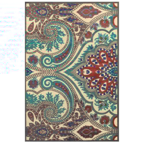 Cream/Nutmeg 2'-6" x 8' Runner Rug