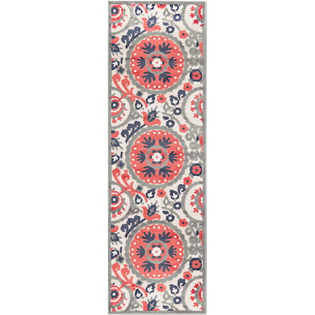 Cream/Nutmeg 2'-6" x 8' Runner Rug