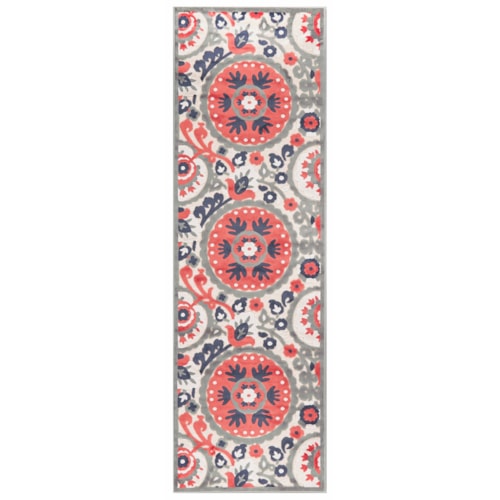 Cream/Nutmeg 2'-6" x 8' Runner Rug