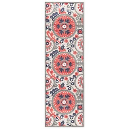 Cream/Nutmeg 2'-6" x 8' Runner Rug