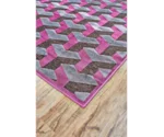 Feizy Rugs Saphir Rubus Dark Gray/Raspberry 2'-2" x 4' Area Rug