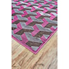 Feizy Rugs Saphir Rubus Dark Gray/Raspberry 2'-2" x 4' Area Rug