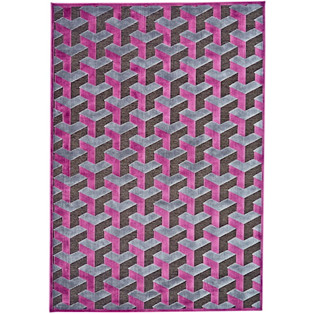 Dark Gray/Raspberry 9'-8" X 12'-7" Area Rug