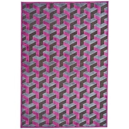 Dark Gray/Raspberry 9'-8" X 12'-7" Area Rug