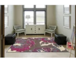 Feizy Rugs Saphir Rubus Dark Gray/Raspberry 2'-2" x 4' Area Rug