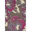 Feizy Rugs Saphir Rubus Dark Gray/Raspberry 2'-6" x 8' Runner Rug